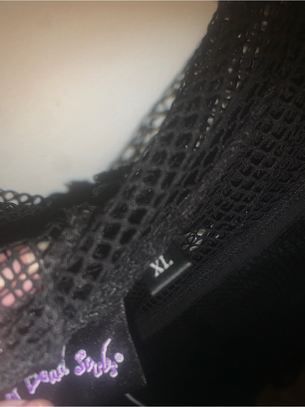 Black Mesh Zip-Front Hoodie Sweatshirt - Picture 6 of 8